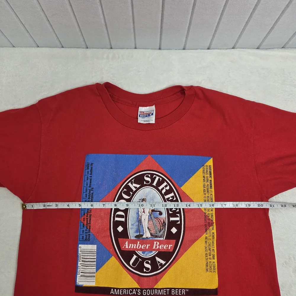 Hanes Vintage Dock‎ Street Amber Beer USA  Red Graphic T-Shirt size L